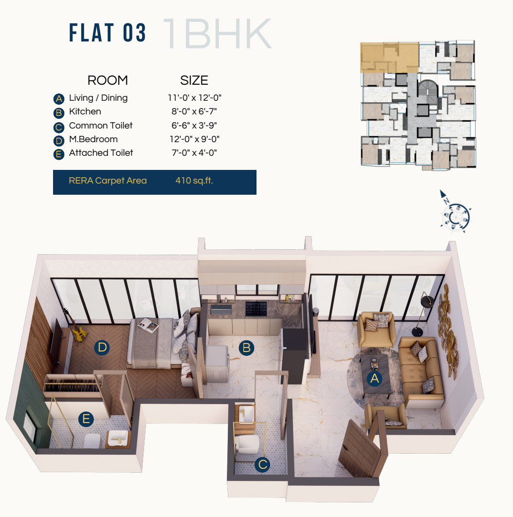 DTG Aurum Jogeshwari east 1bhk rera capert area plan